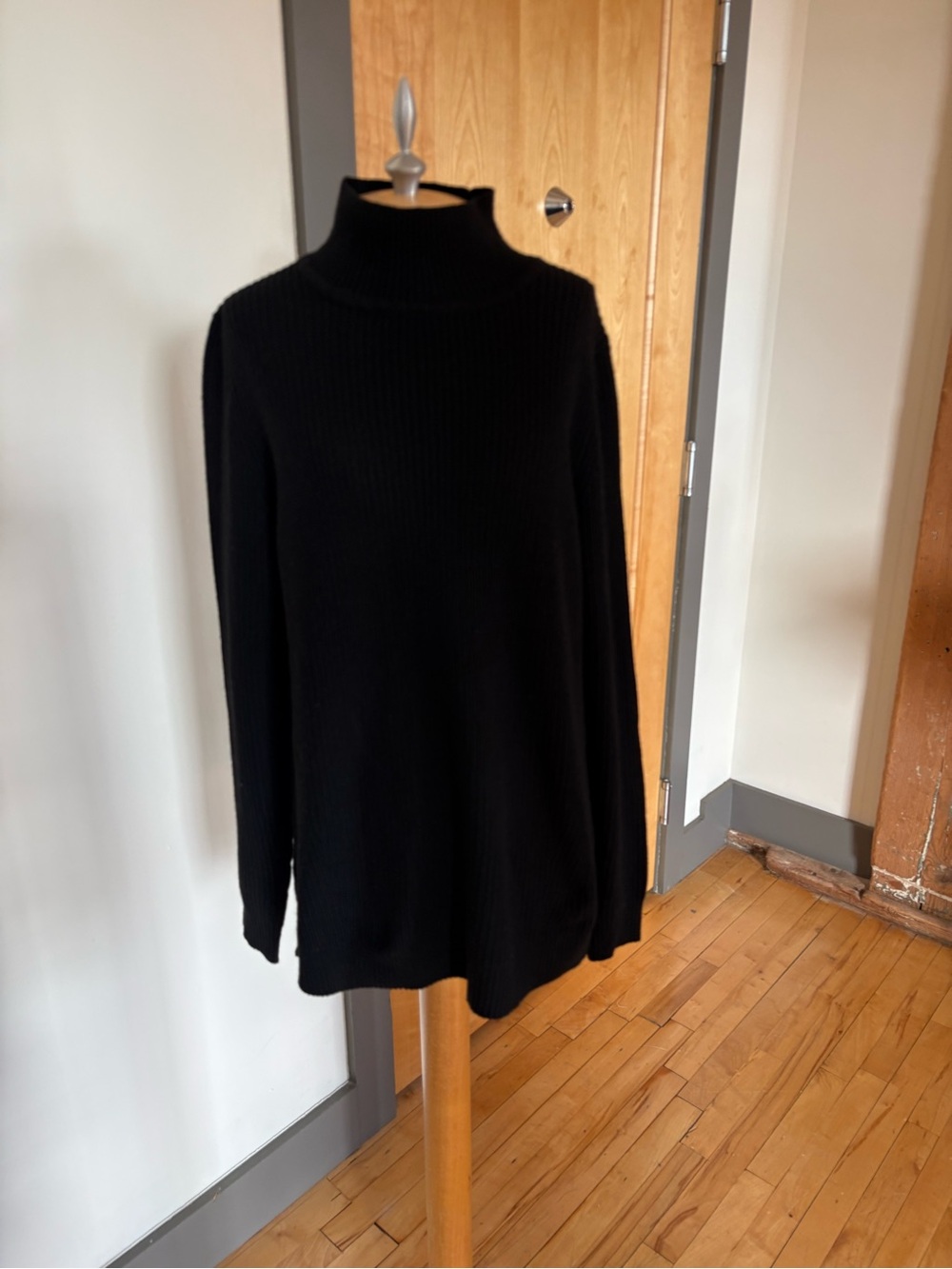 NWT Banana Republic Black Ribbed Turtleneck Sweater XL